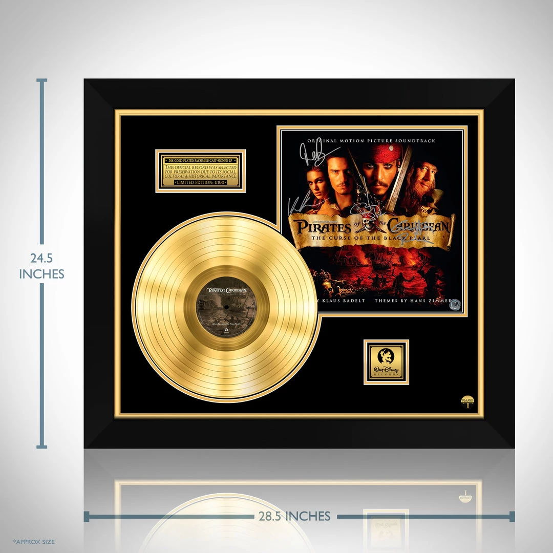 RARE-T Pirates Of The Caribbean The Cursed Of The Black Pearl - Original Motion Picture Soundtrack Gold LP Limited Signature Edition Studio Licensed Custom Frame NEW 5 RARE-T Pirates Of The Caribbean The Cursed Of The Black Pearl - Original Motion Picture Soundtrack Gold LP Limited Signature Edition Studio Licensed Custom Frame NEW
