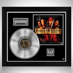 RARE-T Pirates Of The Caribbean The Cursed Of The Black Pearl - Original Motion Picture Soundtrack Platinum LP Limited Signature Edition Studio Licensed Custom Frame