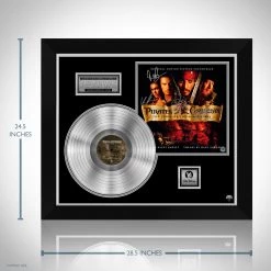RARE-T Pirates Of The Caribbean The Cursed Of The Black Pearl - Original Motion Picture Soundtrack Platinum LP Limited Signature Edition Studio Licensed Custom Frame