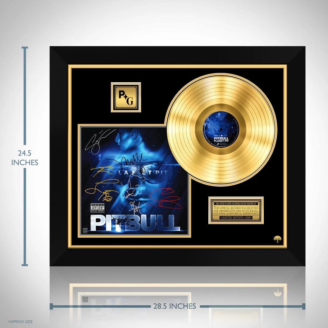 Rare-T Pitbull - Planet Pit Gold LP Limited Signature Edition Studio Licensed Custom Frame 3 Rare-T Pitbull - Planet Pit Gold LP Limited Signature Edition Studio Licensed Custom Frame