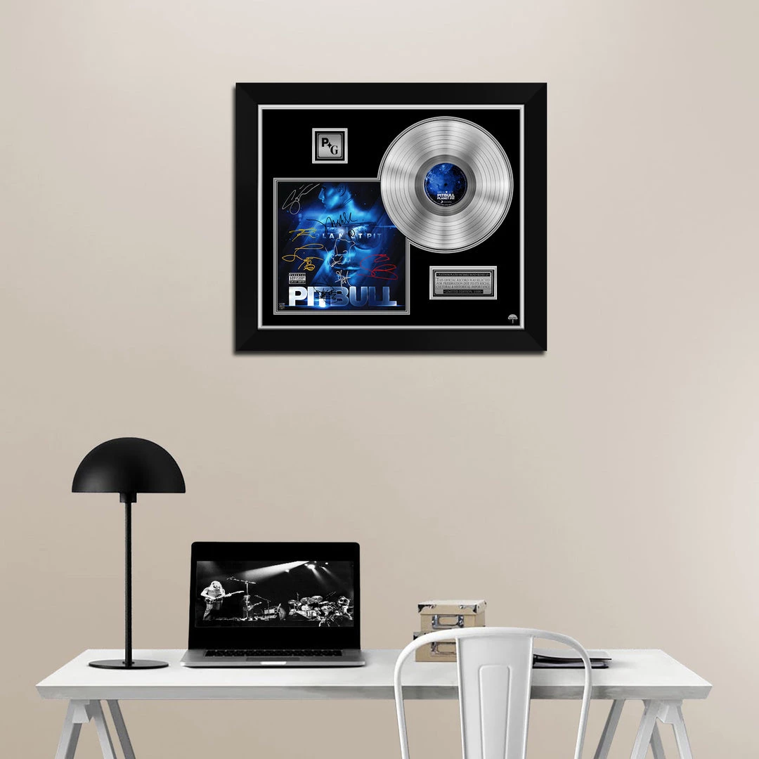 Rare-T Limited Edition Frames Pitbull - Planet Pit Platinum LP Limited Signature Edition Studio Licensed Custom Frame 2 Rare-T Limited Edition Frames Pitbull - Planet Pit Platinum LP Limited Signature Edition Studio Licensed Custom Frame