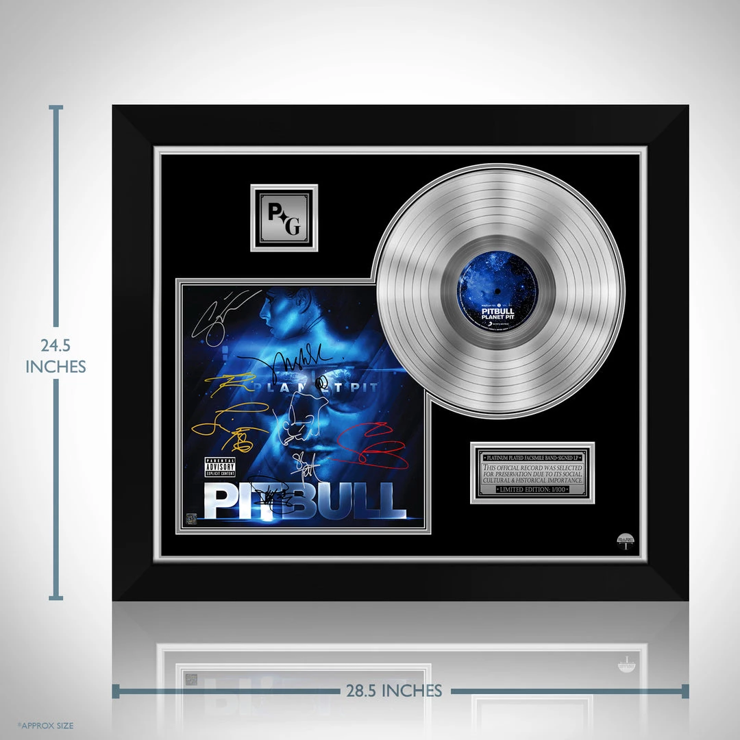 Rare-T Limited Edition Frames Pitbull - Planet Pit Platinum LP Limited Signature Edition Studio Licensed Custom Frame 3 Rare-T Limited Edition Frames Pitbull - Planet Pit Platinum LP Limited Signature Edition Studio Licensed Custom Frame