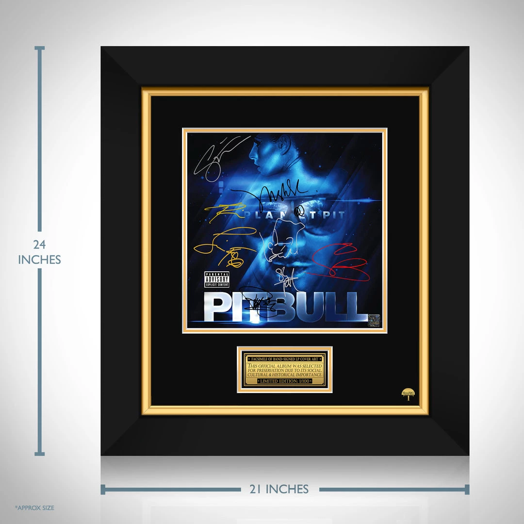 RARE-T Limited Edition Frames Pitbull - Planet Pit LP Cover Limited Signature Edition Studio Licensed Custom Frame 3 RARE-T Limited Edition Frames Pitbull - Planet Pit LP Cover Limited Signature Edition Studio Licensed Custom Frame