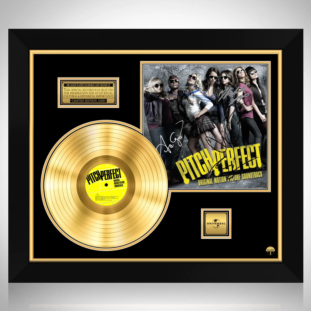 RARE-T Pitch Perfect - Soundtrack Gold LP Limited Signature Edition Studio Licensed Custom Frame 1 RARE-T Pitch Perfect - Soundtrack Gold LP Limited Signature Edition Studio Licensed Custom Frame