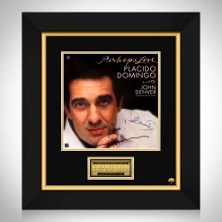 RARE-T Plácido Domingo With John Denver - Perhaps Love LP Cover Limited Signature Edition Studio Licensed Custom Frame