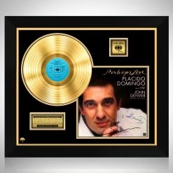 RARE-T Plácido Domingo With John Denver - Perhaps Love Gold LP Limited Signature Edition Studio Licensed Custom Frame