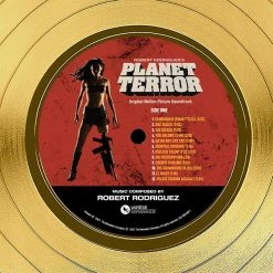 RARE-T Planet Terror - Original Motion Picture Soundtrack Gold LP Limited Signature Edition Studio Licensed Custom Frame