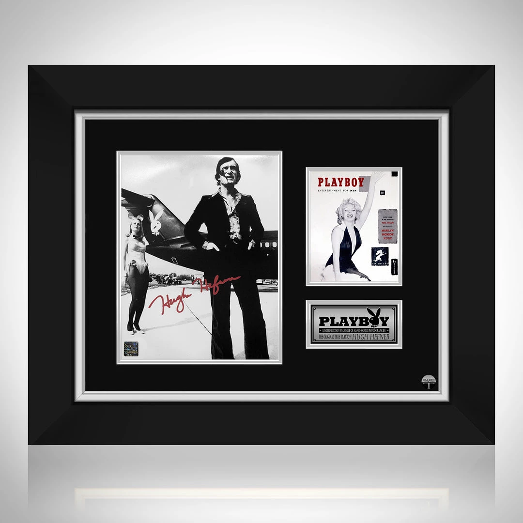 RARE-T Hugh Hefner Playboy Plane Photo Limited Signature Edition Licensed Custom Frame 1 RARE-T Hugh Hefner Playboy Plane Photo Limited Signature Edition Licensed Custom Frame