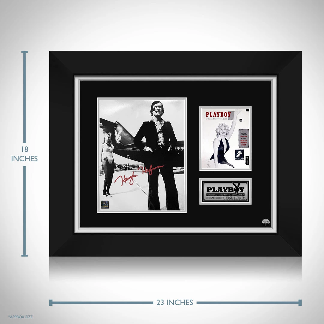RARE-T Hugh Hefner Playboy Plane Photo Limited Signature Edition Licensed Custom Frame 5 RARE-T Hugh Hefner Playboy Plane Photo Limited Signature Edition Licensed Custom Frame