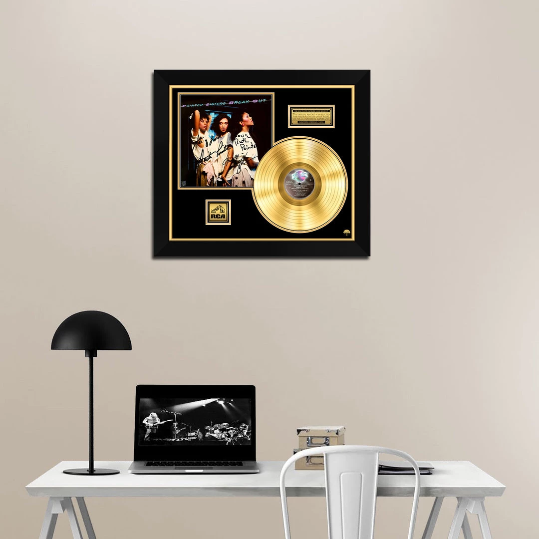RARE-T Limited Edition Frames Pointer Sisters - Break Out Gold LP Limited Signature Edition Studio Licensed Custom Frame 2 RARE-T Limited Edition Frames Pointer Sisters - Break Out Gold LP Limited Signature Edition Studio Licensed Custom Frame