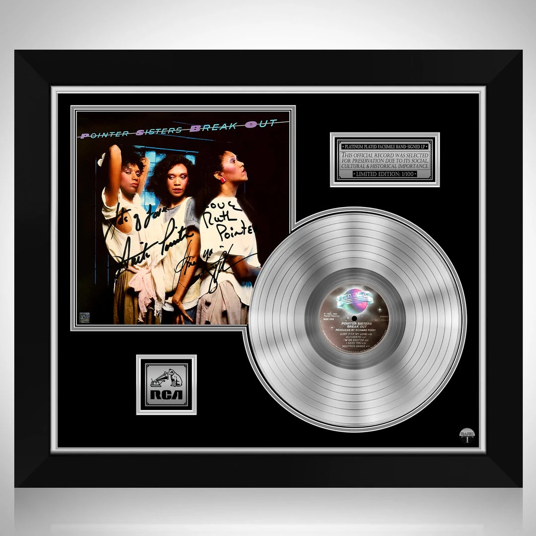 RARE-T Pointer Sisters - Break Out Platinum LP Limited Signature Edition Studio Licensed Custom Frame Limited Edition Frames 1 RARE-T Pointer Sisters - Break Out Platinum LP Limited Signature Edition Studio Licensed Custom Frame Limited Edition Frames