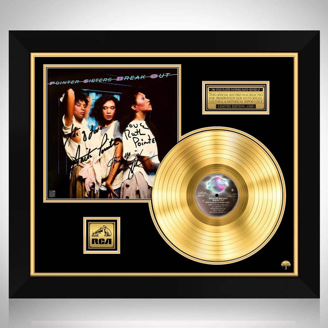 RARE-T Limited Edition Frames Pointer Sisters - Break Out Gold LP Limited Signature Edition Studio Licensed Custom Frame 1 RARE-T Limited Edition Frames Pointer Sisters - Break Out Gold LP Limited Signature Edition Studio Licensed Custom Frame