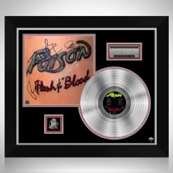 RARE-T Poison - Flesh & Blood Platinum LP Limited Signature Edition Studio Licensed Custom Frame
