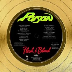 RARE-T Poison Flesh & Blood Gold LP Limited Signature Edition Studio Licensed Custom Frame 16 RARE-T Poison Flesh & Blood Gold LP Limited Signature Edition Studio Licensed Custom Frame