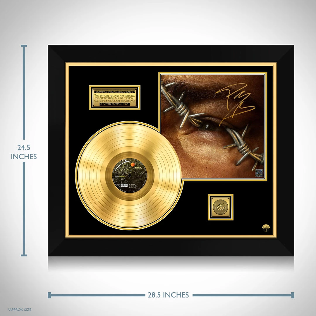 RARE-T Post Malone Beerbongs And Bentleys Gold LP Limited Signature Edition Studio Licensed Custom Frame 6 RARE-T Post Malone Beerbongs And Bentleys Gold LP Limited Signature Edition Studio Licensed Custom Frame