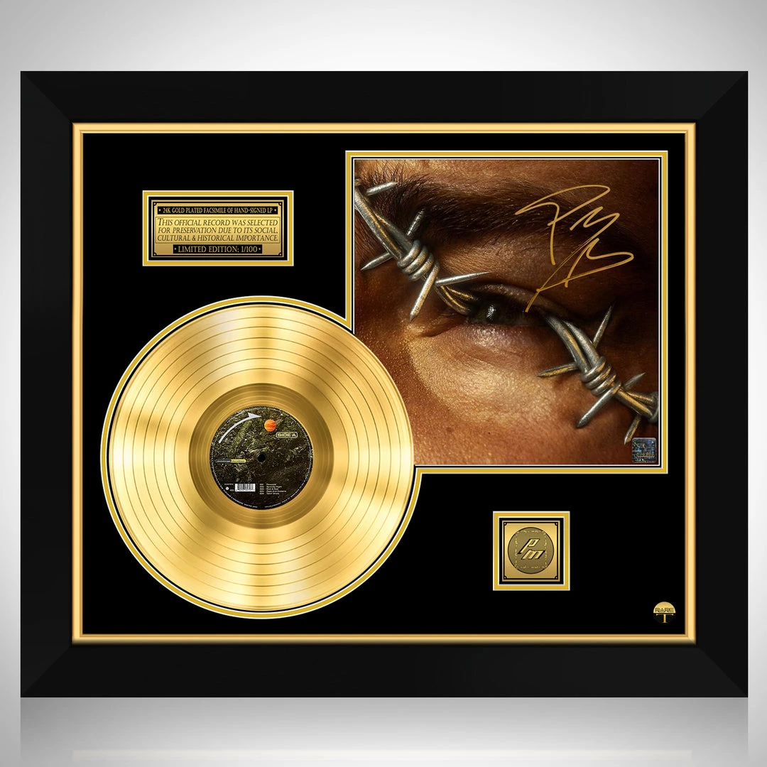 RARE-T Post Malone Beerbongs And Bentleys Gold LP Limited Signature Edition Studio Licensed Custom Frame 1 RARE-T Post Malone Beerbongs And Bentleys Gold LP Limited Signature Edition Studio Licensed Custom Frame