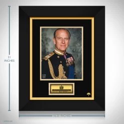 RARE-T Prince Philip Duke Of Edinburgh Memorial Photo Limited Signature Edition Licensed Custom Frame
