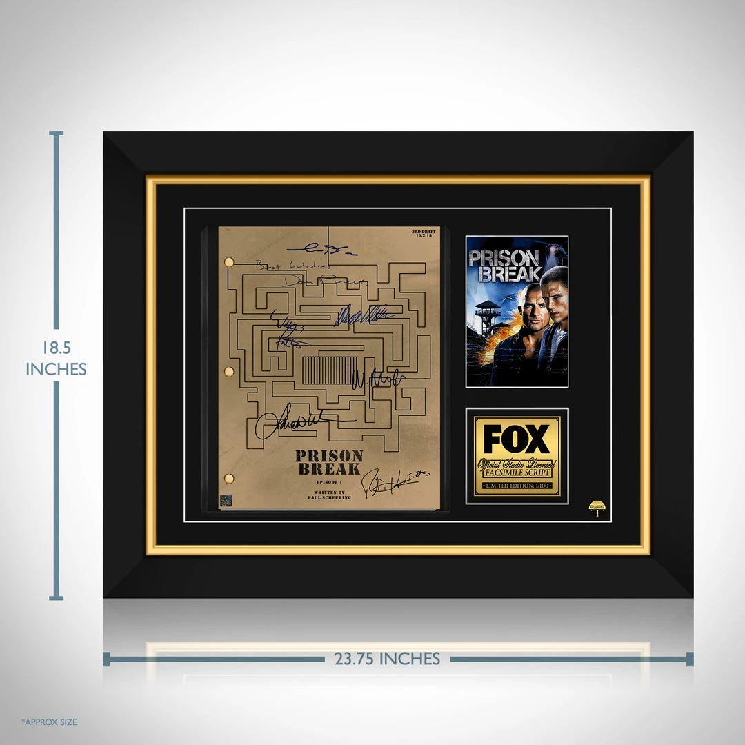 RARE-T Prison Break Script Limited Signature Edition Studio Licensed Custom Frame 2 RARE-T Prison Break Script Limited Signature Edition Studio Licensed Custom Frame