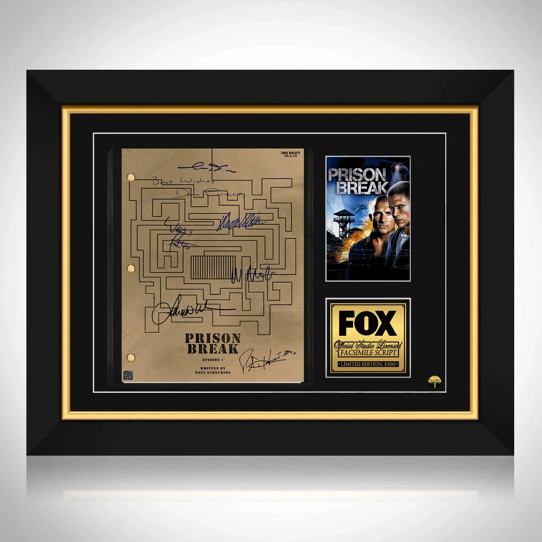 RARE-T Prison Break Script Limited Signature Edition Studio Licensed Custom Frame 1 RARE-T Prison Break Script Limited Signature Edition Studio Licensed Custom Frame