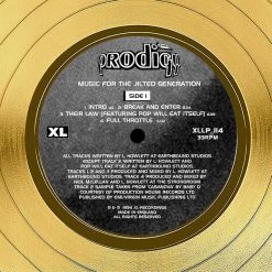 RARE-T The Prodigy - Music For The Jilted Generation Gold LP Limited Signature Edition Studio Licensed Custom Frame Limited Edition Frames