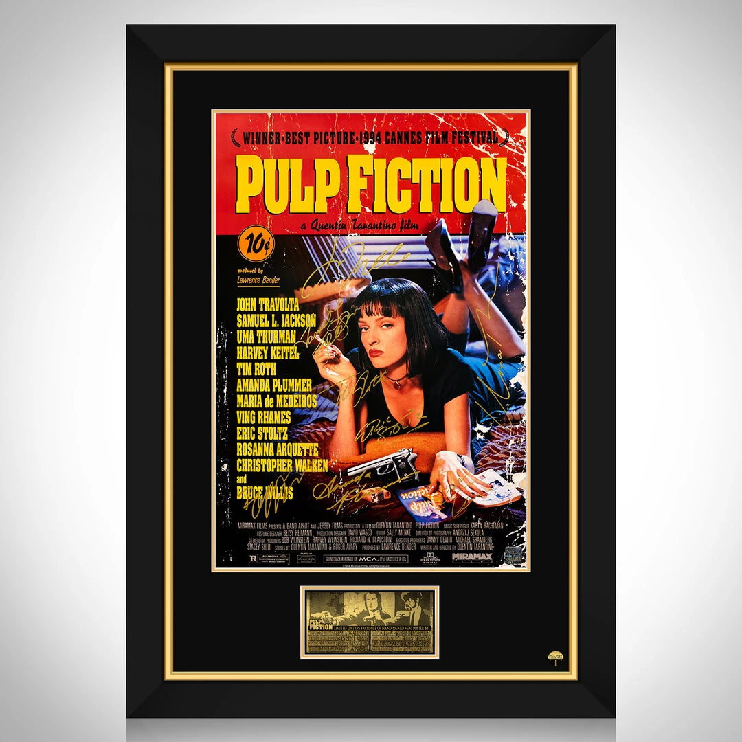 RARE-T Pulp Fiction Movie Mini Poster Limited Signature Edition Studio Licensed Custom Frame 1 RARE-T Pulp Fiction Movie Mini Poster Limited Signature Edition Studio Licensed Custom Frame