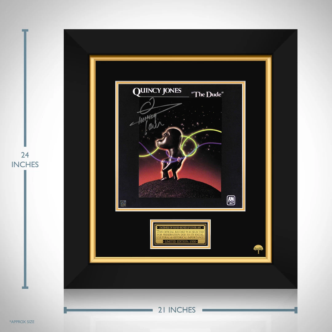 RARE-T Limited Edition Frames Quincy Jones - The Dude LP Cover Limited Signature Edition Studio Licensed Custom Frame 3 RARE-T Limited Edition Frames Quincy Jones - The Dude LP Cover Limited Signature Edition Studio Licensed Custom Frame