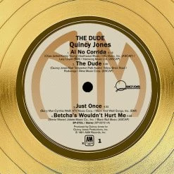 RARE-T Quincy Jones - The Dude Gold LP Limited Signature Edition Studio Licensed Custom Frame 14 RARE-T Quincy Jones - The Dude Gold LP Limited Signature Edition Studio Licensed Custom Frame