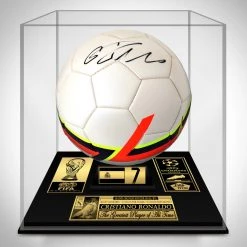PPC Cristiano Ronaldo - Certified Real Madrid PSA/DNA Authenticated Hand-Signed Soccer Ball Custom Museum Display Signed Memorabilia