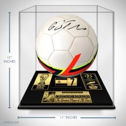 PPC Cristiano Ronaldo - Certified Real Madrid PSA/DNA Authenticated Hand-Signed Soccer Ball Custom Museum Display Signed Memorabilia
