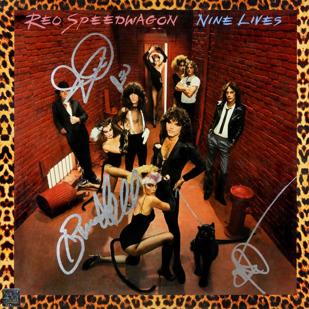 RARE-T Limited Edition Frames REO Speedwagon Nine Lives Gold LP Limited Signature Edition Studio Licensed Custom Frame 4 RARE-T Limited Edition Frames REO Speedwagon Nine Lives Gold LP Limited Signature Edition Studio Licensed Custom Frame