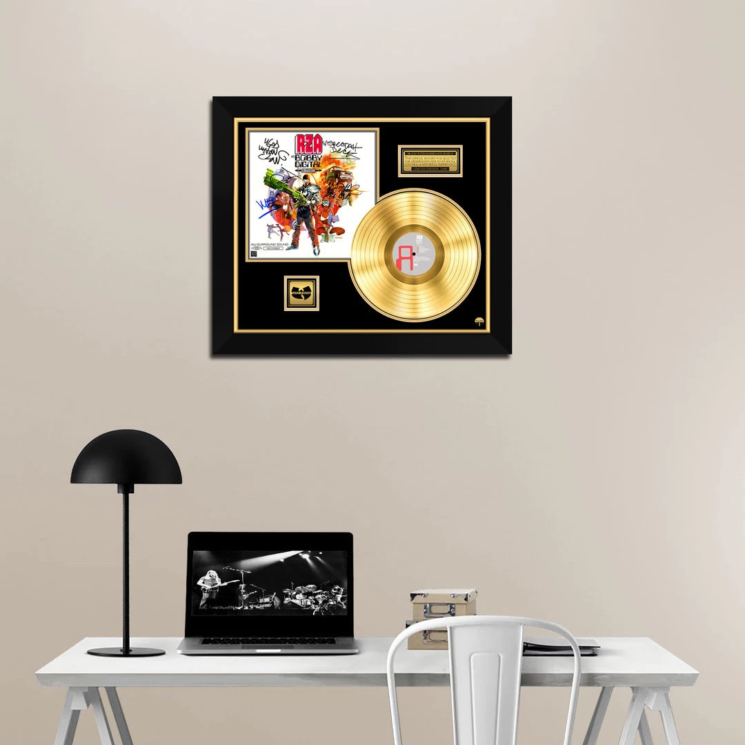 G.R.O. Limited Edition Frames RZA - As Bobby Digital In Stereo Gold LP Limited Signature Edition Studio Licensed Custom Frame 2 G.R.O. Limited Edition Frames RZA - As Bobby Digital In Stereo Gold LP Limited Signature Edition Studio Licensed Custom Frame