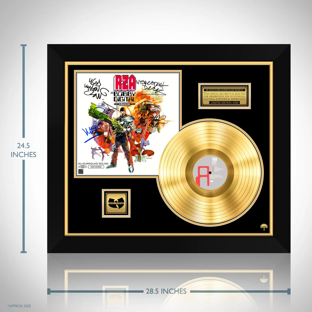 G.R.O. Limited Edition Frames RZA - As Bobby Digital In Stereo Gold LP Limited Signature Edition Studio Licensed Custom Frame 3 G.R.O. Limited Edition Frames RZA - As Bobby Digital In Stereo Gold LP Limited Signature Edition Studio Licensed Custom Frame