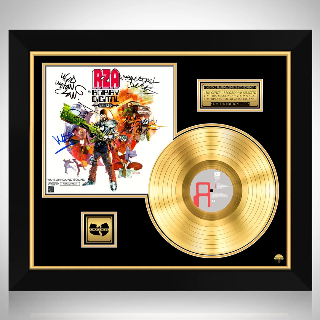 G.R.O. Limited Edition Frames RZA - As Bobby Digital In Stereo Gold LP Limited Signature Edition Studio Licensed Custom Frame 1 G.R.O. Limited Edition Frames RZA - As Bobby Digital In Stereo Gold LP Limited Signature Edition Studio Licensed Custom Frame