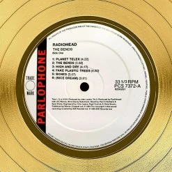 RARE-T Radiohead The Bends Gold LP Limited Signature Edition Studio Licensed Custom Frame