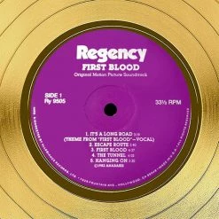 RARE-T Rambo First Blood - Soundtrack Gold LP Limited Signature Edition Studio Licensed Custom Frame 16 RARE-T Rambo First Blood - Soundtrack Gold LP Limited Signature Edition Studio Licensed Custom Frame