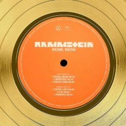 RARE-T Rammstein - Reise, Reise Gold LP Limited Signature Edition Studio Licensed Custom Frame 13 RARE-T Rammstein - Reise, Reise Gold LP Limited Signature Edition Studio Licensed Custom Frame