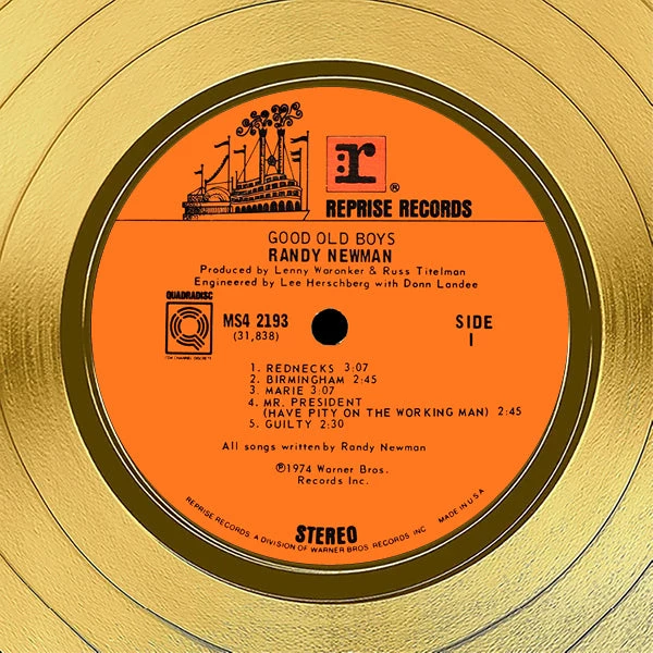 RARE-T Randy Newman - Good Old Boys Gold LP Limited Signature Edition Studio Licensed Custom Frame Limited Edition Frames 5 RARE-T Randy Newman - Good Old Boys Gold LP Limited Signature Edition Studio Licensed Custom Frame Limited Edition Frames