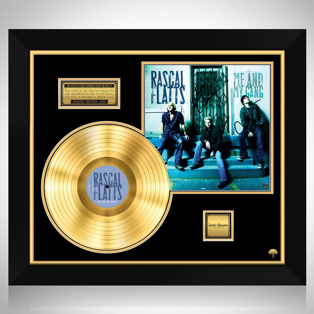 RARE-T Rascal Flatts Me And My Gang Gold LP Limited Signature Edition Studio Licensed Custom Frame Limited Edition Frames 1 RARE-T Rascal Flatts Me And My Gang Gold LP Limited Signature Edition Studio Licensed Custom Frame Limited Edition Frames