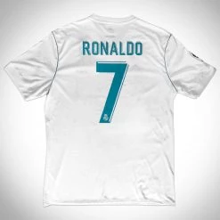 APW Cristiano Ronaldo- Certified Vintage Team Hand-Signed Real Madrid 2017-2018 White Jersey Custom Frame