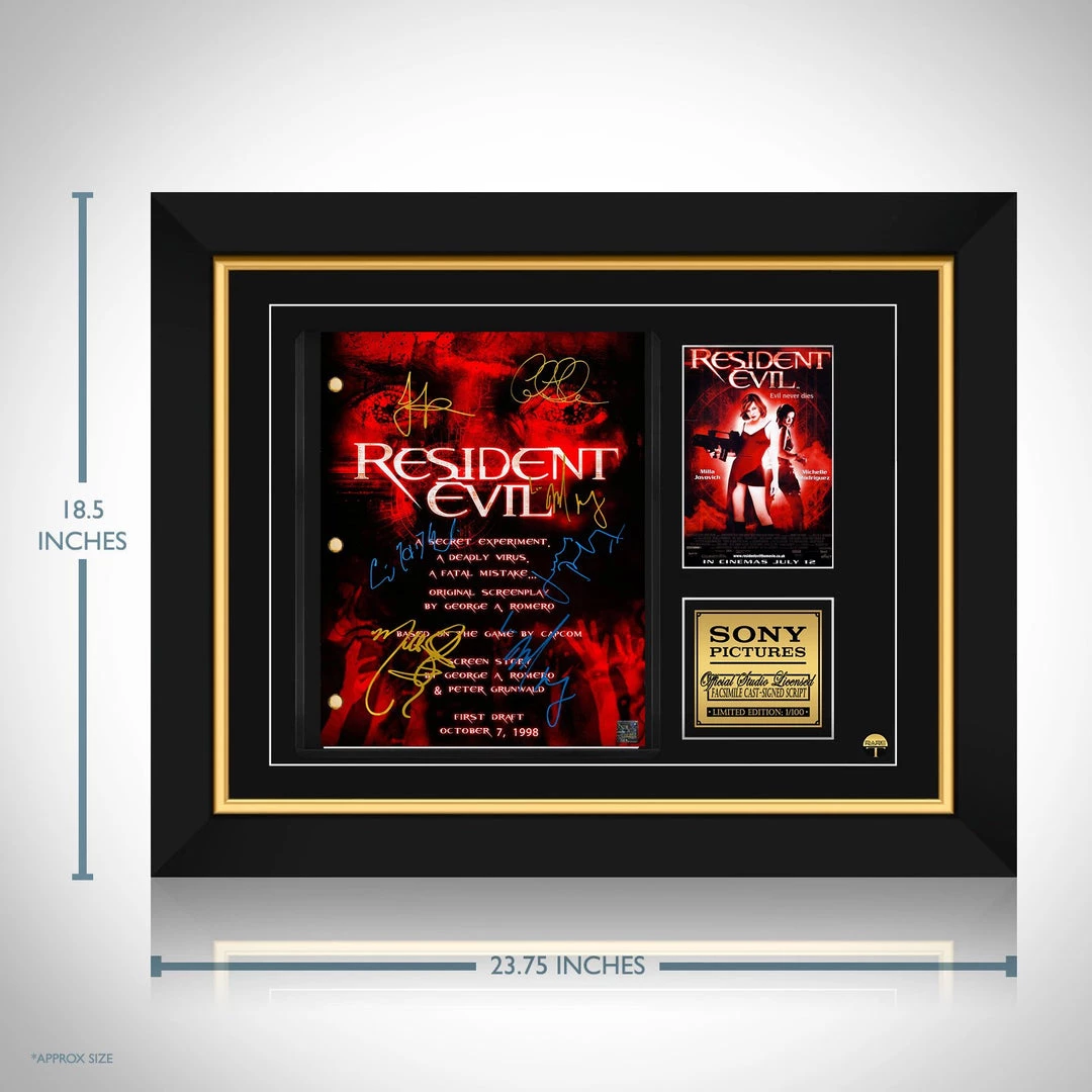 RARE-T Ready To Ship! - Resident Evil Script Limited Signature Edition Studio Licensed Custom Frame Ready To Ship! 48 Hour Shipping! 10 RARE-T Ready To Ship! - Resident Evil Script Limited Signature Edition Studio Licensed Custom Frame Ready To Ship! 48 Hour Shipping!