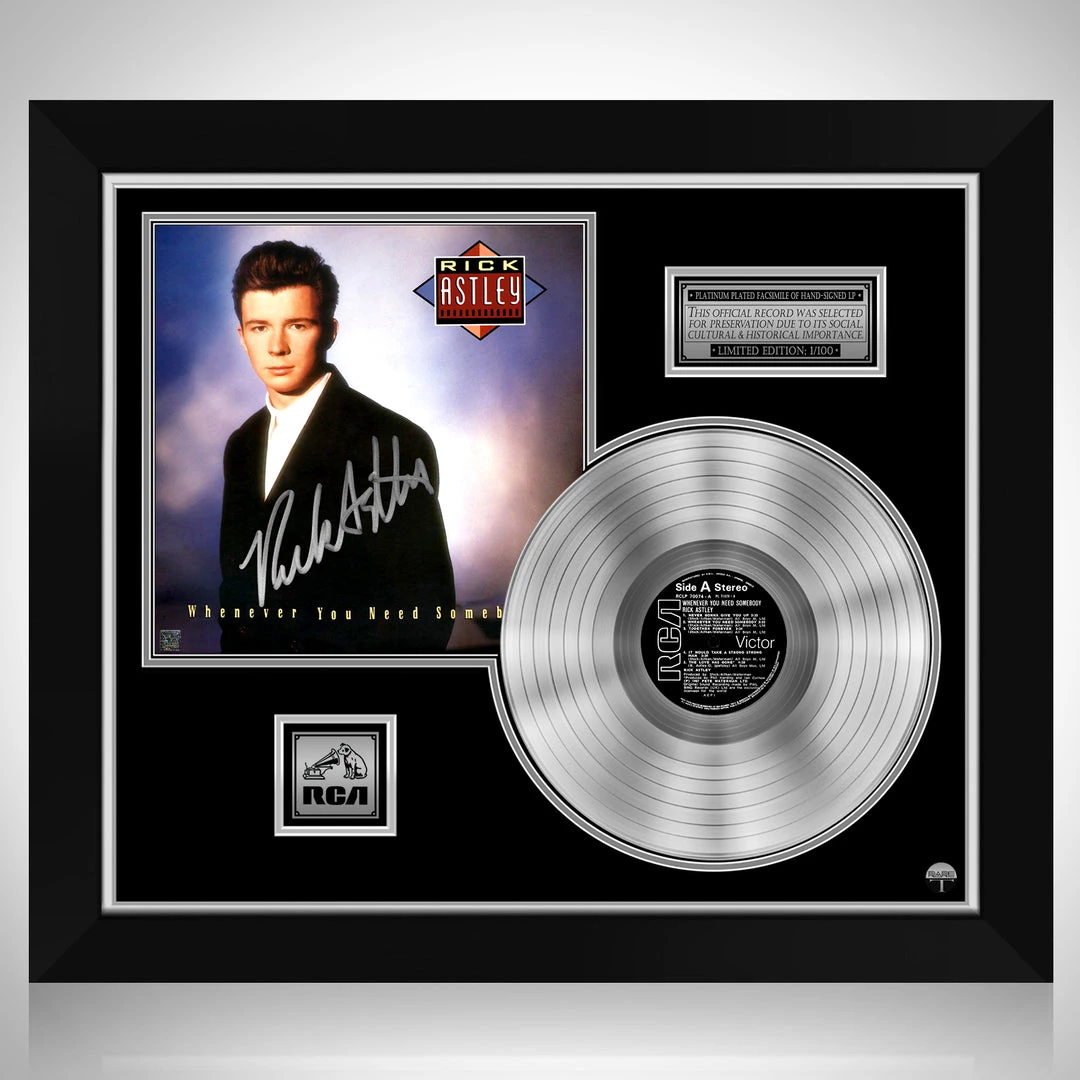 RARE-T Rick Astley - Whenever You Need Somebody Platinum LP Limited Signature Edition Studio Licensed Custom Frame Limited Edition Frames 1 RARE-T Rick Astley - Whenever You Need Somebody Platinum LP Limited Signature Edition Studio Licensed Custom Frame Limited Edition Frames