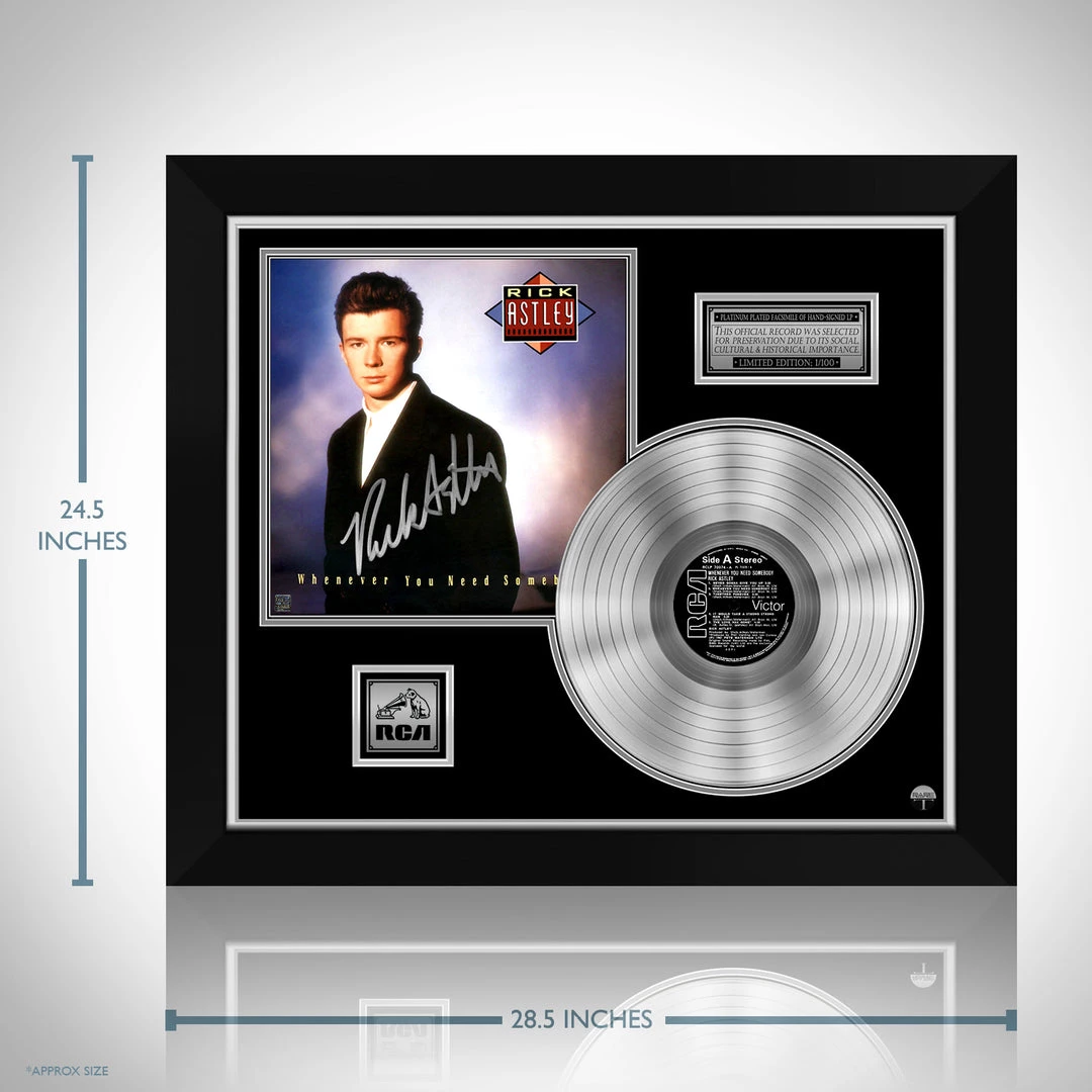 RARE-T Rick Astley - Whenever You Need Somebody Platinum LP Limited Signature Edition Studio Licensed Custom Frame Limited Edition Frames 3 RARE-T Rick Astley - Whenever You Need Somebody Platinum LP Limited Signature Edition Studio Licensed Custom Frame Limited Edition Frames