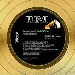 RARE-T Rick Springfield - Success Hasn't Spoiled Me Limited Signature Edition Studio Licensed Gold LP Custom Frame