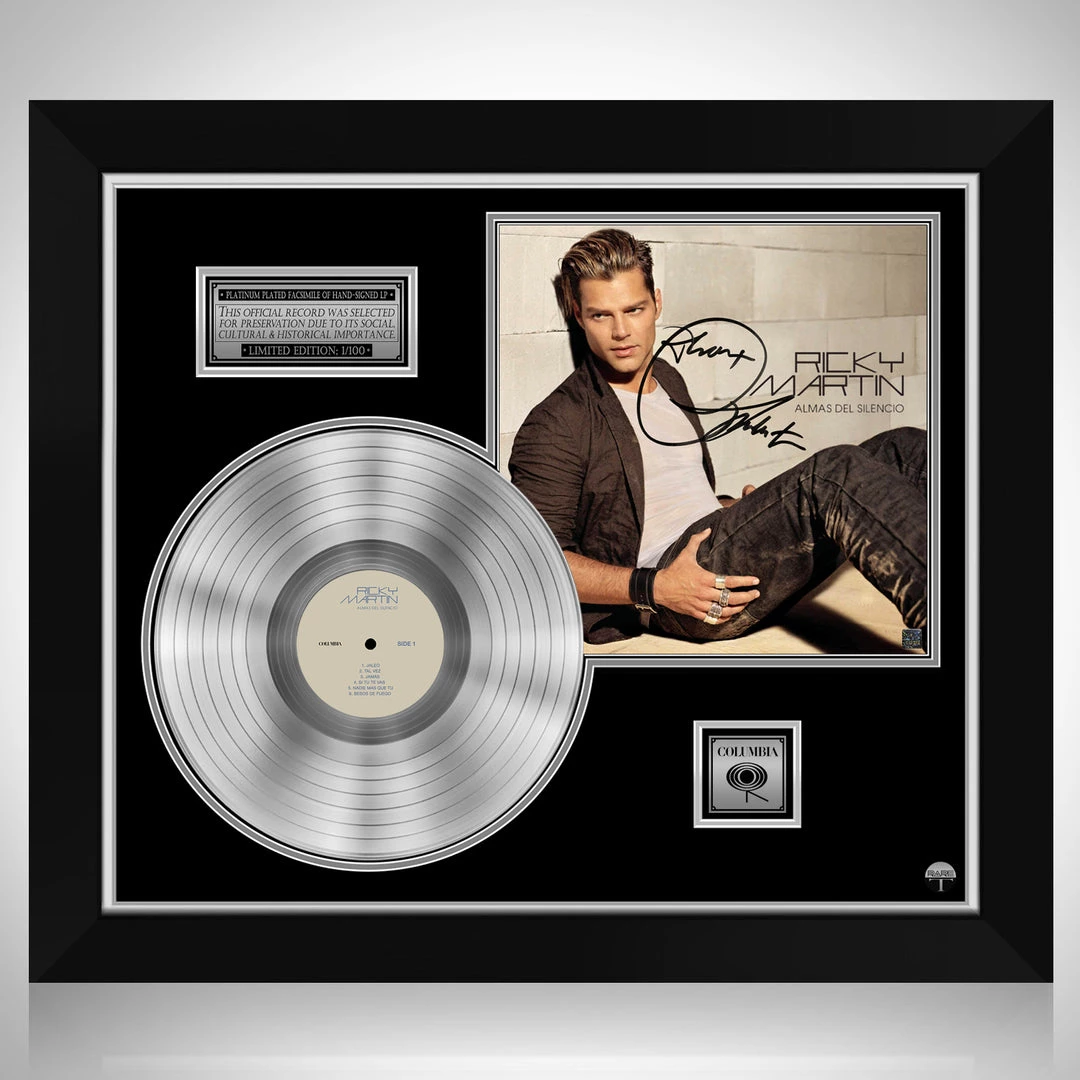 RARE-T Limited Edition Frames Ricky Martin - Almas Del Silencio Platinum LP Limited Signature Edition Studio Licensed Custom Frame 1 RARE-T Limited Edition Frames Ricky Martin - Almas Del Silencio Platinum LP Limited Signature Edition Studio Licensed Custom Frame