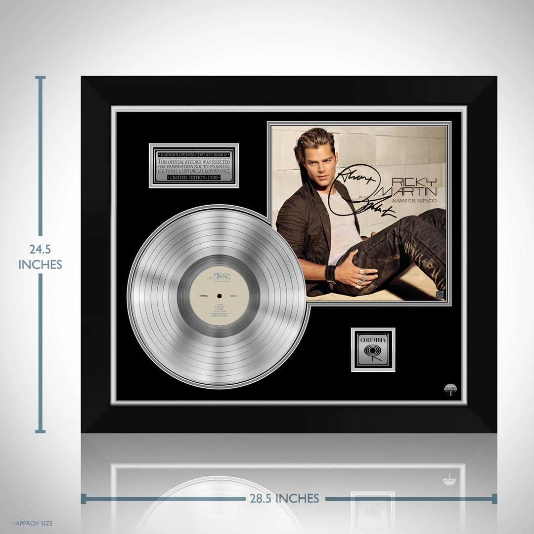 RARE-T Limited Edition Frames Ricky Martin - Almas Del Silencio Platinum LP Limited Signature Edition Studio Licensed Custom Frame 3 RARE-T Limited Edition Frames Ricky Martin - Almas Del Silencio Platinum LP Limited Signature Edition Studio Licensed Custom Frame