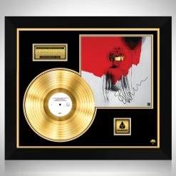 RARE-T Rihanna Anti Gold LP Limited Signature Edition Studio Licensed Custom Frame