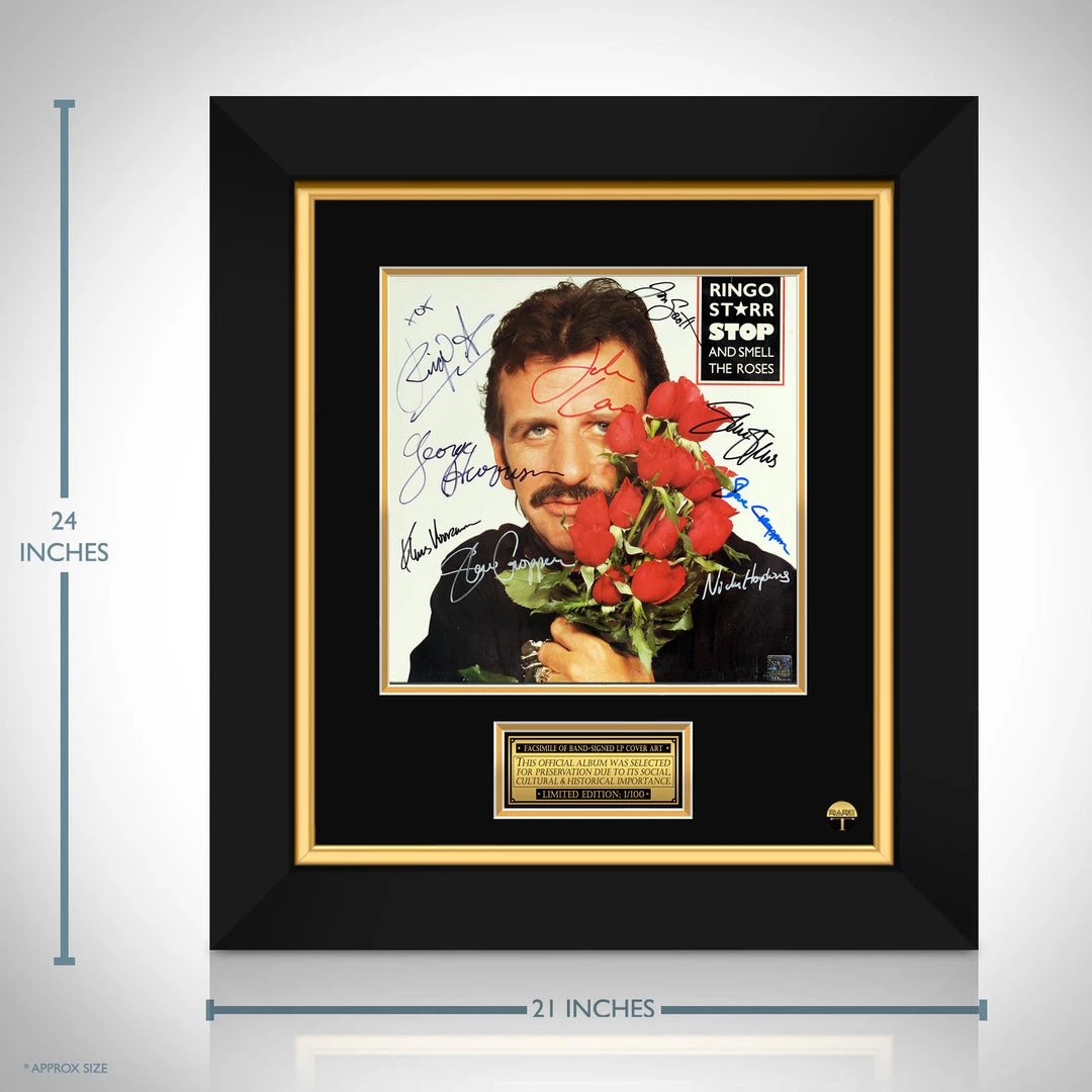 RARE-T Ringo Starr - Stop And Smell The Roses LP Cover Limited Signature Edition Studio Licensed Custom Frame 3 RARE-T Ringo Starr - Stop And Smell The Roses LP Cover Limited Signature Edition Studio Licensed Custom Frame