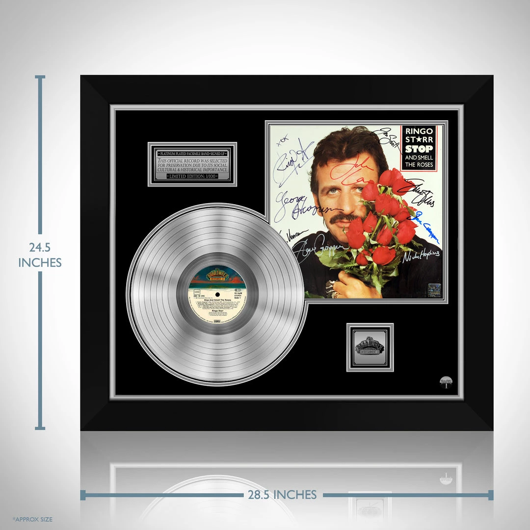 Rare-T Ringo Starr -Stop And Smell The Roses Limited Signature Edition Studio Licensed Platinum LP Custom Frame Limited Edition Frames 2 Rare-T Ringo Starr -Stop And Smell The Roses Limited Signature Edition Studio Licensed Platinum LP Custom Frame Limited Edition Frames