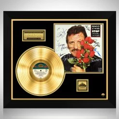 Rare-T Ringo Starr -Stop And Smell The Roses Limited Signature Edition Studio Licensed Gold LP Custom Frame