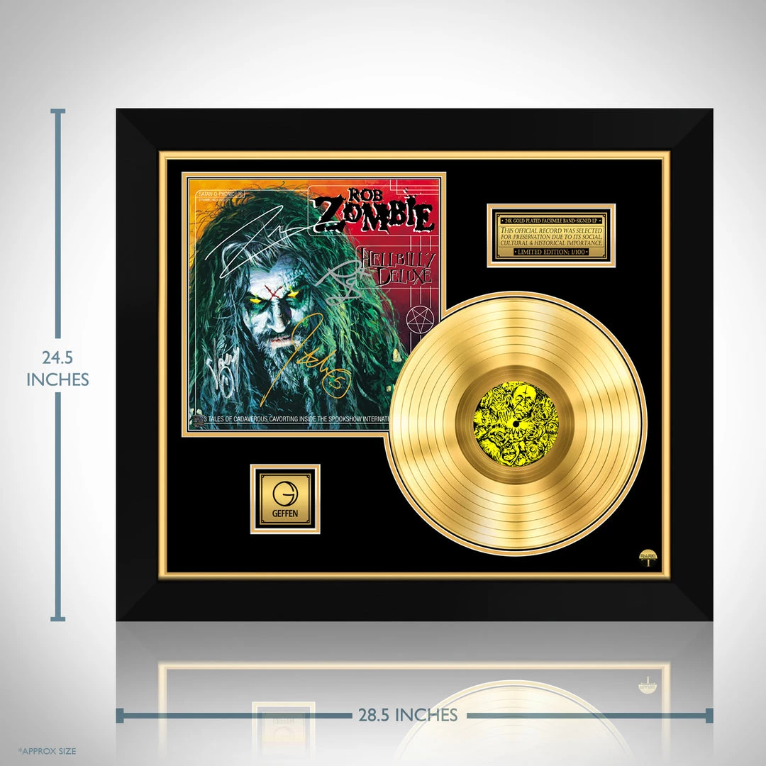 RARE-T Limited Edition Frames Rob Zombie Hellbilly Deluxe Gold LP Limited Signature Edition Studio Licensed Custom Frame 6 RARE-T Limited Edition Frames Rob Zombie Hellbilly Deluxe Gold LP Limited Signature Edition Studio Licensed Custom Frame